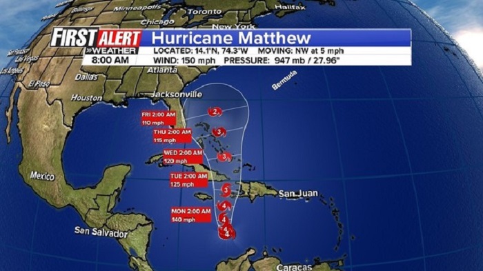 Florida declares state of emergency over hurricane Matthew